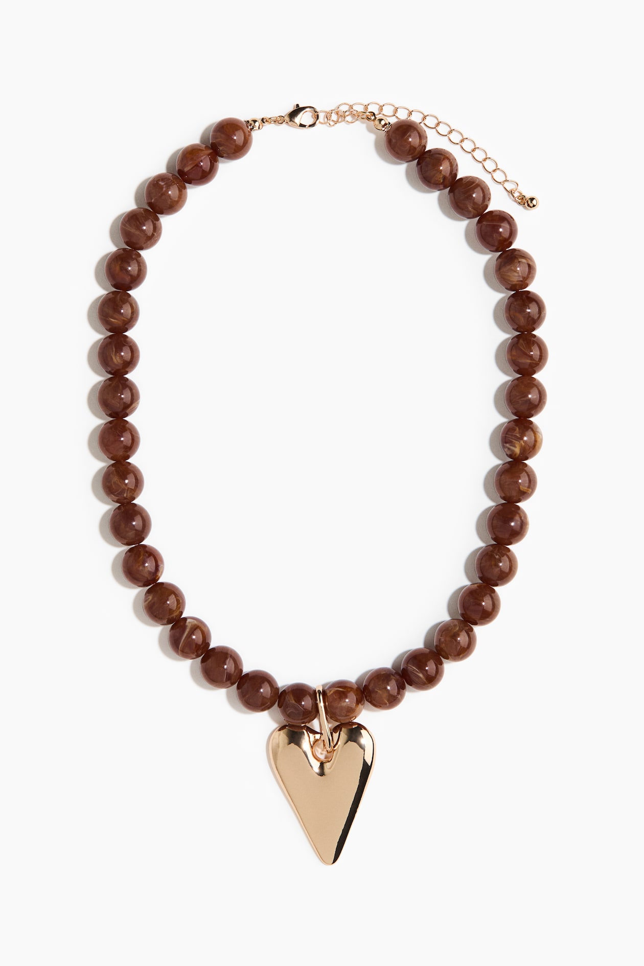 Women's Dark brown/heart Beaded Necklace | H&M US